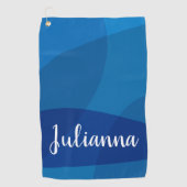 Stijlvolle Abstracte vormen in blauwe, persoonlijk Golfhanddoek (Voorkant)