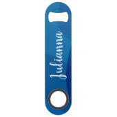 Stijlvolle Abstracte vormen in blauwe, persoonlijk Speed Flessenopener (Voorkant)