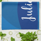 Stijlvolle Abstracte vormen in blauwe, persoonlijk Theedoek (Gevouwen)