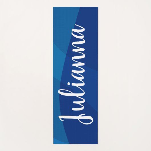 Stijlvolle Abstracte vormen in blauwe, persoonlijk Yogamat (Voorkant)