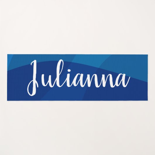 Stijlvolle Abstracte vormen in blauwe, persoonlijk Yogamat (Voorkant (horizontaal))