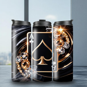 Stijlvolle Ace of Spades Thermal Tumbler Thermosbeker
