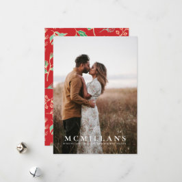 Stijlvolle achternaam Vakantiepatroon Kerst Kaart