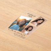 Stijlvolle Acryl Afstuderen Aankondiging (blk font (Laagn)