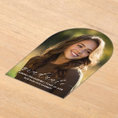 Stijlvolle Acrylic Arch Afstuderen Aankondiging (Laagn)