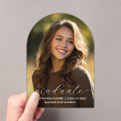 Stijlvolle Acrylic Arch Afstuderen Aankondiging (Insitu (Draagbaar))