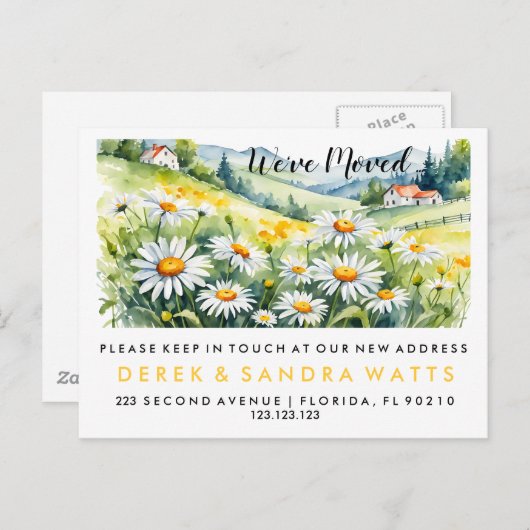 Stijlvolle adreswijziging die we hebben verplaatst aankondigingskaart (Voorkant / Achterkant)