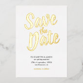 Stijlvolle afbeelding bespaart de datum waarop Gol Folie Uitnodiging (Voorkant)