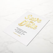 Stijlvolle afbeelding bespaart de datum waarop Gol Folie Uitnodiging (Gedraaid)