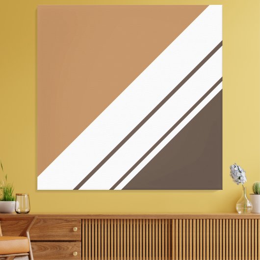 Stijlvolle afbeelding met twee tonen bruin witte s canvas afdruk (Insitu (Woonkamer))