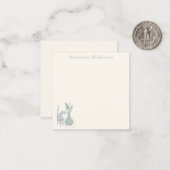 Stijlvolle afbeelding van kat Botanische illustrat Notitiekaartje (Voorkant / Achterkant in situ)