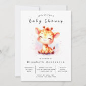 Stijlvolle afdrukbare Giraffe Baby shower Kaart (Voorkant)