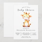 Stijlvolle afdrukbare Giraffe Baby shower Kaart (Voorkant / Achterkant)
