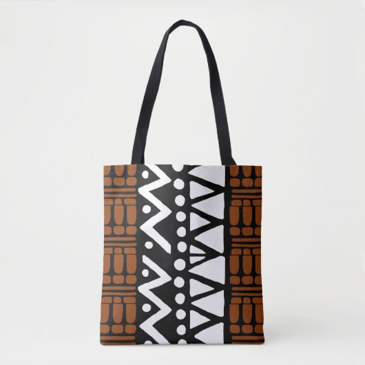 Stijlvolle African Bogolan Canvas tas (Voorkant)