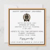 Stijlvolle Afro-Amerikaanse jongen zwart/gouden ve Kaart (Achterkant)