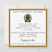 Stijlvolle Afro-Amerikaanse jongen zwart/gouden ve Kaart (Achterkant)