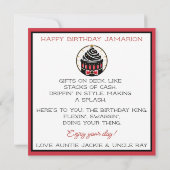 Stijlvolle Afro-Amerikaanse jongen zwart/rood verj Kaart (Achterkant)