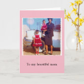 Stijlvolle Afro-Amerikaanse Moederdag Kaart (Gele Bloem)