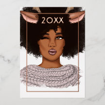 Stijlvolle Afro-Amerikaanse Rendier Kerstmis