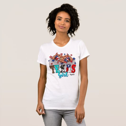Stijlvolle Afro-Amerikaanse Texas Nail Salon Desig T-shirt (Voorkant volledig)