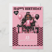 Stijlvolle Afro-Amerikaanse Verjaardag Gift Kaart  (Voorkant)