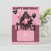 Stijlvolle Afro-Amerikaanse Verjaardag Gift Kaart  (Staand voorkant)