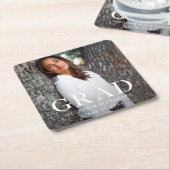 Stijlvolle Afstudeerder Typografie Afstuderen Foto Kartonnen Onderzetters (Schuin)