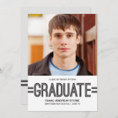 Stijlvolle afstudeerfoto diploma-uitnodiging aankondiging (Voorkant / Achterkant)