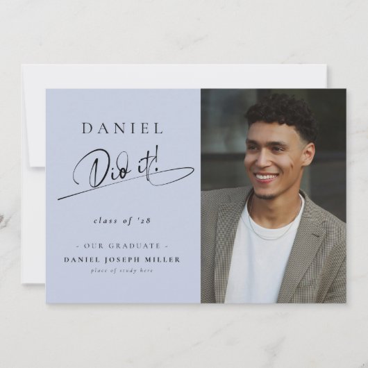 Stijlvolle afstudeerfoto met script! aankondiging (Voorkant)