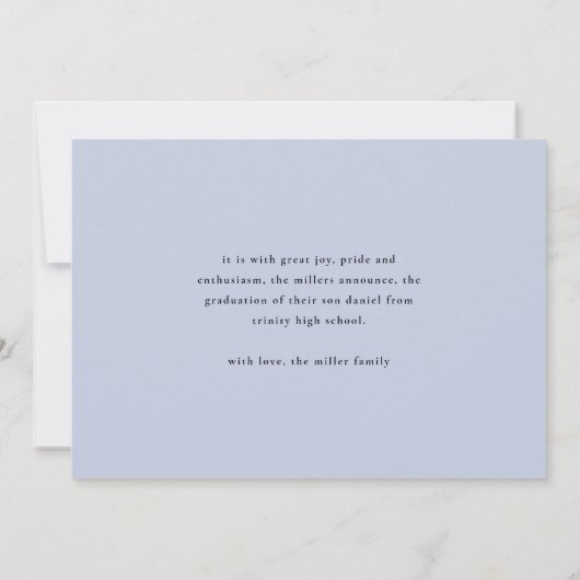 Stijlvolle afstudeerfoto met script! aankondiging (Achterkant)