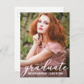 Stijlvolle Afstuderen Aankondiging Foto Briefkaart (Voorkant / Achterkant)