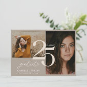 Stijlvolle Afstuderen Class 2025 Party Kaart (Staand voorkant)