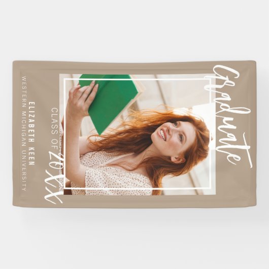 Stijlvolle Afstuderen fotobanner Spandoek (Horizontaal)