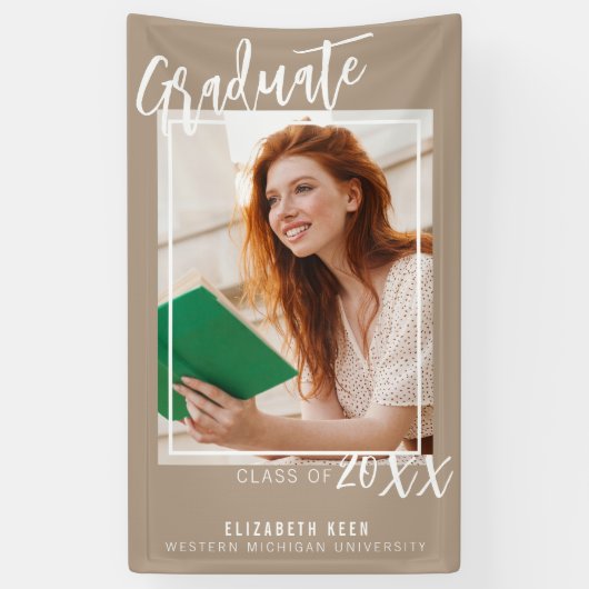 Stijlvolle Afstuderen fotobanner Spandoek (Verticaal)