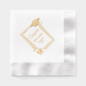 Stijlvolle Afstuderen Laurel Krans Lijst Folie Servetten (Voorkant)