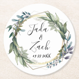 Stijlvolle afy botanische reuzenweddenschap ronde kartonnen onderzetter