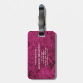 Stijlvolle agaat geode roze magenta monogram bagagelabel (Achterkant verticaal)