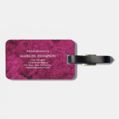 Stijlvolle agaat geode roze magenta monogram bagagelabel (Achterkant horizontaal)