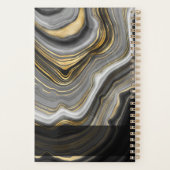 Stijlvolle Agaat met Zwart en Goud Marmer Planner (Achterkant)
