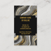 Stijlvolle Agaat zwart en goud verticaal Visitekaartje (Achterkant)