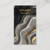 Stijlvolle Agaat zwart en goud verticaal Visitekaartje (Voorkant)