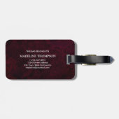 Stijlvolle Agate Geode Bourgondië Monogram Bagagelabel (Achterkant horizontaal)