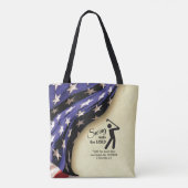 Stijlvolle Amerikaanse vlag golf  Tote Bag (Achterkant)