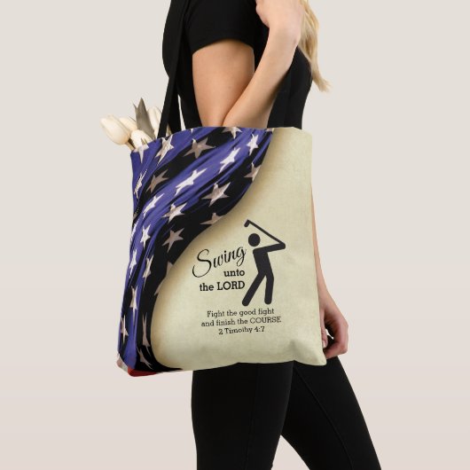 Stijlvolle Amerikaanse vlag golf  Tote Bag (Dichtbij)