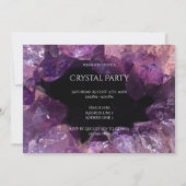 Stijlvolle Amethyst Crystal Party Kaart (Achterkant)