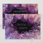 Stijlvolle Amethyst Crystal Party Kaart (Voorkant / Achterkant)