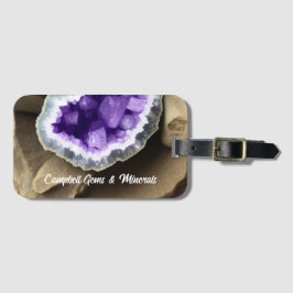 Stijlvolle Amethyst Geode Custom Bagagelabel