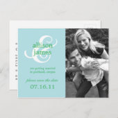 Stijlvolle Ampersand Save The Date Briefkaart (bla (Voorkant / Achterkant)