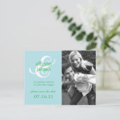 Stijlvolle Ampersand Save The Date Briefkaart (bla (Staand voorkant)