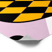 Stijlvolle anananas. Pet en Rhombus Harlequin. Zee Poster (Hoek)